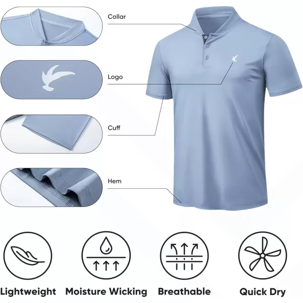 JMIERR Men's Polo Henley Shirt Moisture Wicking Quick Dry Summer Casual Short Sleeve Golf Polo T Shirts