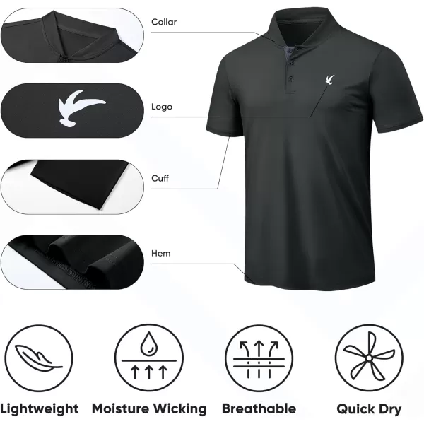 JMIERR Men's Polo Henley Shirt Moisture Wicking Quick Dry Summer Casual Short Sleeve Golf Polo T Shirts