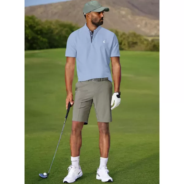 JMIERR Men's Polo Henley Shirt Moisture Wicking Quick Dry Summer Casual Short Sleeve Golf Polo T Shirts
