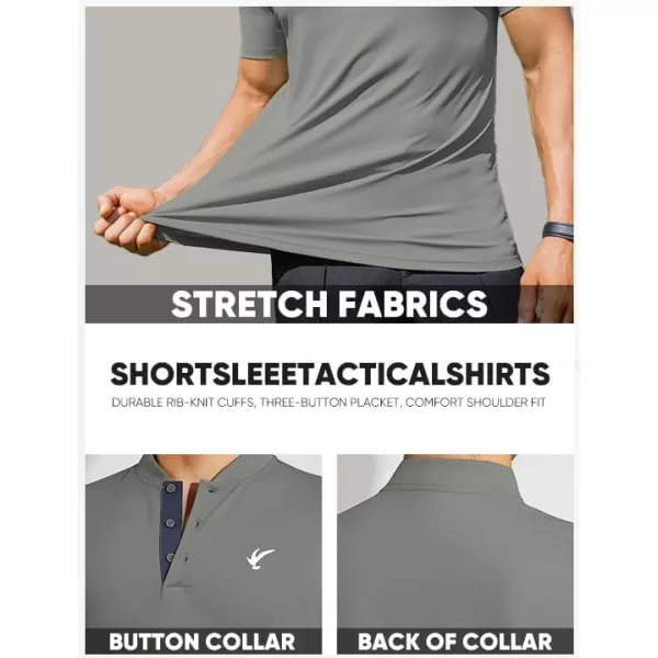 JMIERR Men's Polo Henley Shirt Moisture Wicking Quick Dry Summer Casual Short Sleeve Golf Polo T Shirts