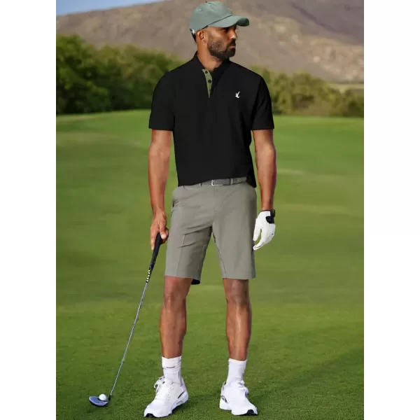 JMIERR Men's Polo Henley Shirt Moisture Wicking Quick Dry Summer Casual Short Sleeve Golf Polo T Shirts