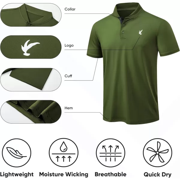 JMIERR Men's Polo Henley Shirt Moisture Wicking Quick Dry Summer Casual Short Sleeve Golf Polo T Shirts