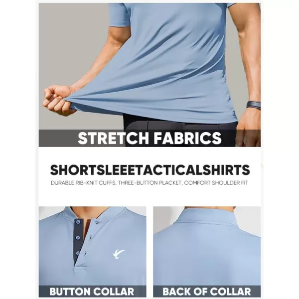 JMIERR Men's Polo Henley Shirt Moisture Wicking Quick Dry Summer Casual Short Sleeve Golf Polo T Shirts