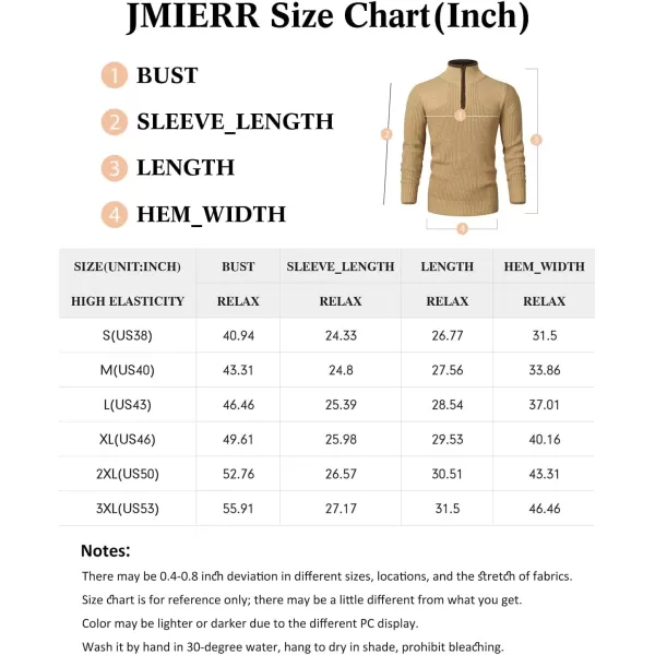 JMIERR Mens Quarter Zip Sweater Lightweight Mock Neck Casual Long Sleeve Knitted Pullover Sweaters with Ribbing Edge