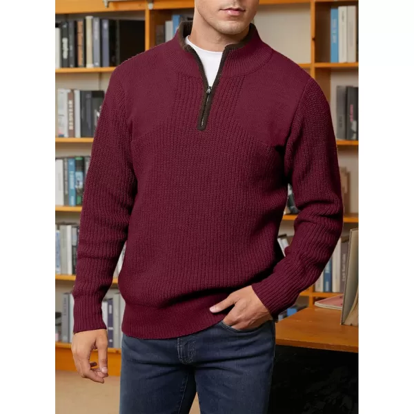 JMIERR Mens Quarter Zip Sweater Lightweight Mock Neck Casual Long Sleeve Knitted Pullover Sweaters with Ribbing Edge