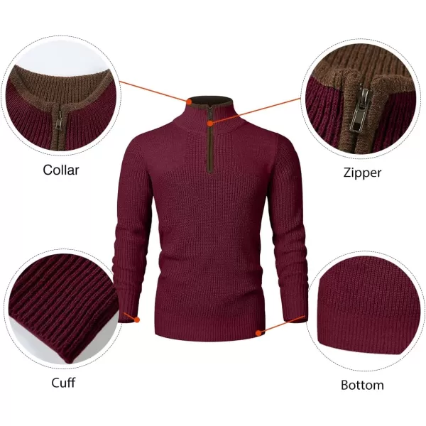 JMIERR Mens Quarter Zip Sweater Lightweight Mock Neck Casual Long Sleeve Knitted Pullover Sweaters with Ribbing Edge