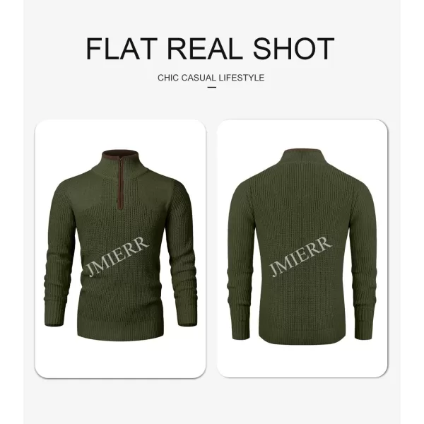 JMIERR Mens Quarter Zip Sweater Lightweight Mock Neck Casual Long Sleeve Knitted Pullover Sweaters with Ribbing Edge