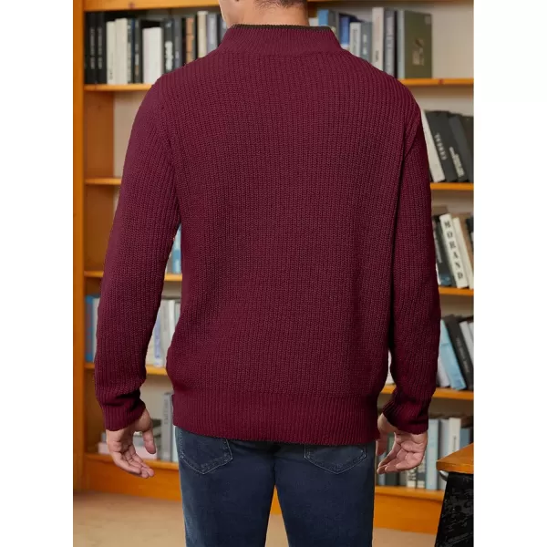 JMIERR Mens Quarter Zip Sweater Lightweight Mock Neck Casual Long Sleeve Knitted Pullover Sweaters with Ribbing Edge