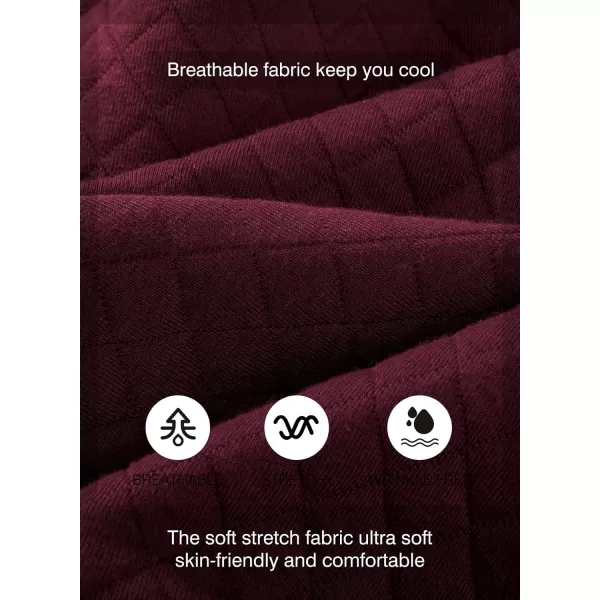 JMIERR Men's Quilted Sweatshirt Casual Long Sleeve Outdoor Stand Collar Button Pullover Sweatshirts