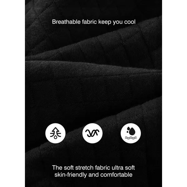 JMIERR Men's Quilted Sweatshirt Casual Long Sleeve Outdoor Stand Collar Button Pullover Sweatshirts