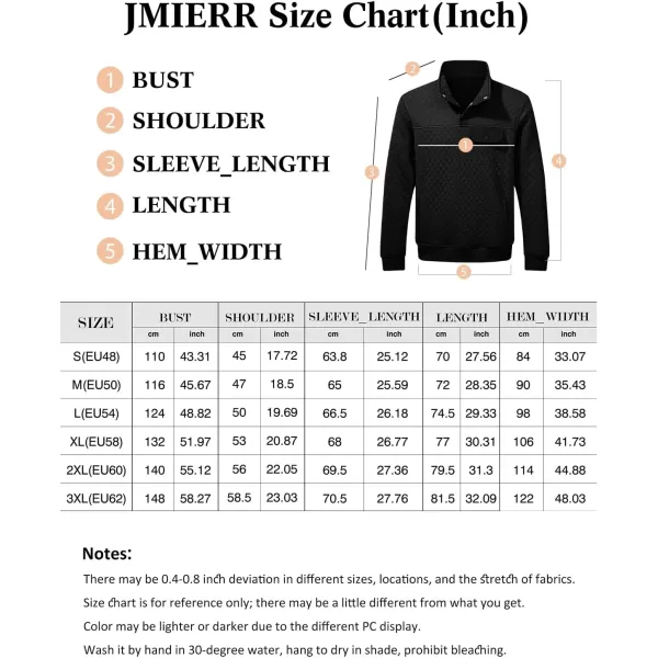 JMIERR Men's Quilted Sweatshirt Casual Long Sleeve Outdoor Stand Collar Button Pullover Sweatshirts