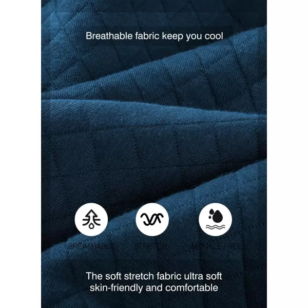 JMIERR Men's Quilted Sweatshirt Casual Long Sleeve Outdoor Stand Collar Button Pullover Sweatshirts