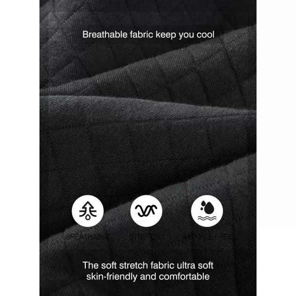JMIERR Men's Quilted Sweatshirt Casual Long Sleeve Outdoor Stand Collar Button Pullover Sweatshirts