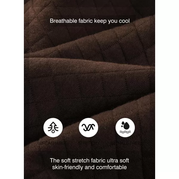 JMIERR Men's Quilted Sweatshirt Casual Long Sleeve Outdoor Stand Collar Button Pullover Sweatshirts