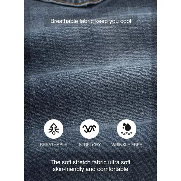 JMIERR Mens Shorts Casual Denim Stretch Slim Fit Washed Distressed Rolled Ripped Jean Shorts for Men