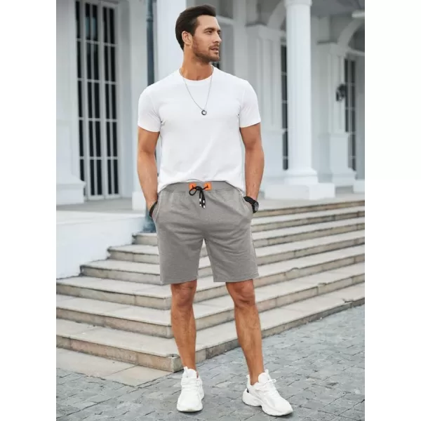 JMIERR Men's Shorts Casual Summer Cotton Drawstring Pockets Elastic Waist Shorts