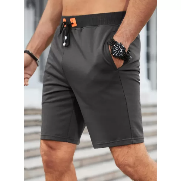 JMIERR Men's Shorts Casual Summer Cotton Drawstring Pockets Elastic Waist Shorts