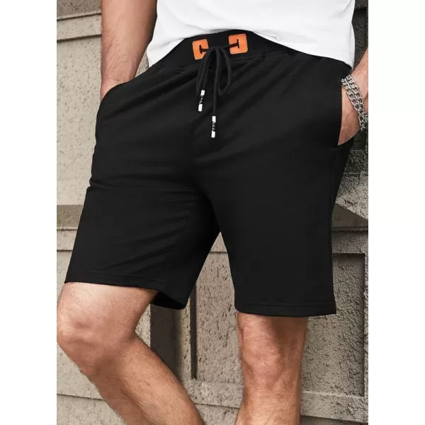 JMIERR Men's Shorts Casual Summer Cotton Drawstring Pockets Elastic Waist Shorts
