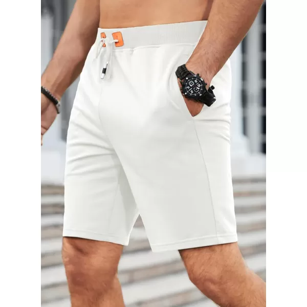 JMIERR Men's Shorts Casual Summer Cotton Drawstring Pockets Elastic Waist Shorts