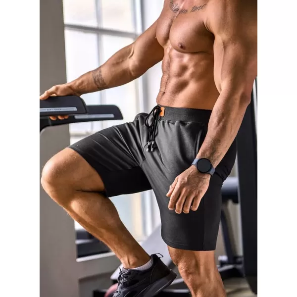 JMIERR Men's Shorts Casual Summer Cotton Drawstring Pockets Elastic Waist Shorts