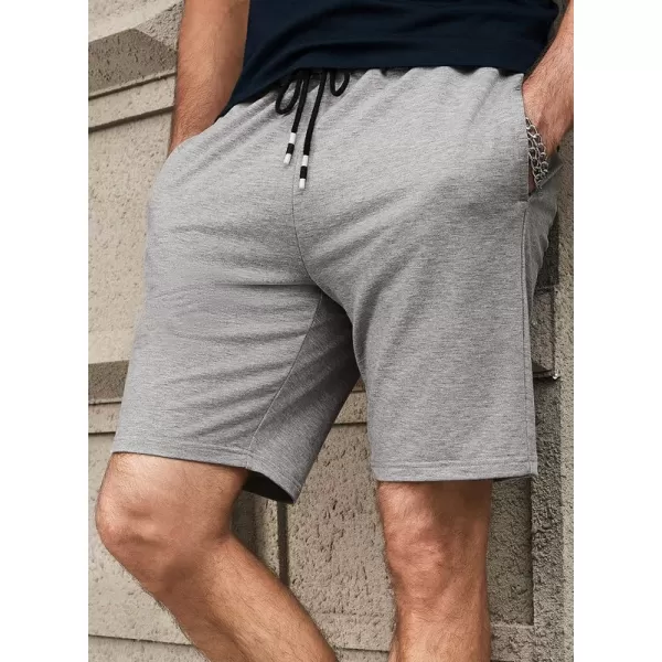 JMIERR Men's Shorts Casual Summer Cotton Drawstring Pockets Elastic Waist Shorts