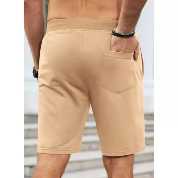 JMIERR Men's Shorts Casual Summer Cotton Drawstring Pockets Elastic Waist Shorts