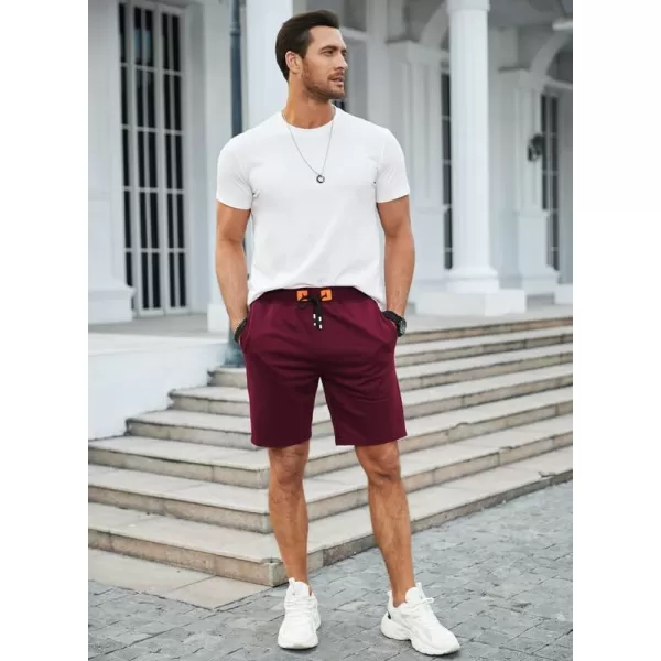 JMIERR Men's Shorts Casual Summer Cotton Drawstring Pockets Elastic Waist Shorts