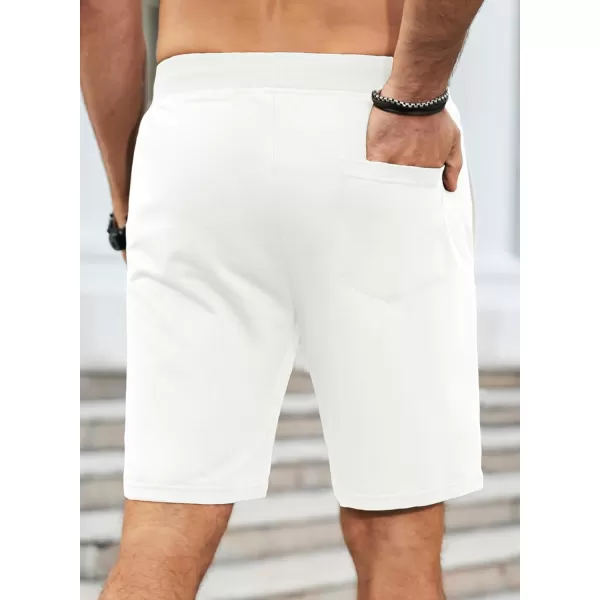 JMIERR Men's Shorts Casual Summer Cotton Drawstring Pockets Elastic Waist Shorts
