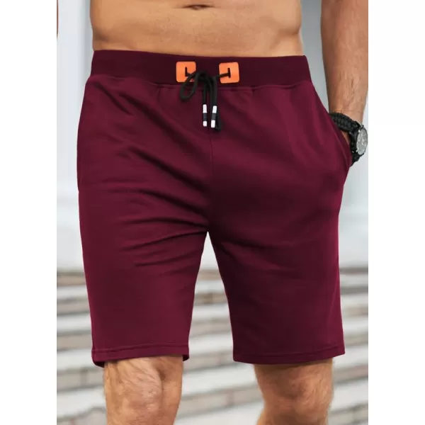 JMIERR Men's Shorts Casual Summer Cotton Drawstring Pockets Elastic Waist Shorts