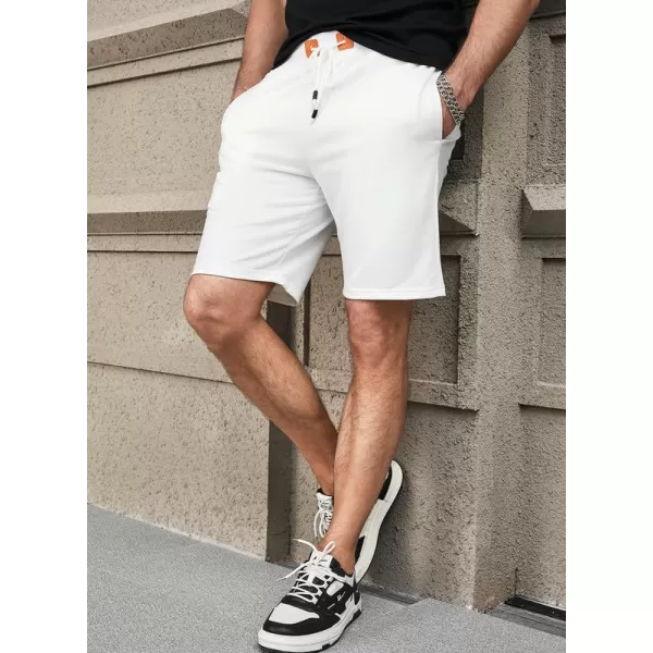 JMIERR Men's Shorts Casual Summer Cotton Drawstring Pockets Elastic Waist Shorts