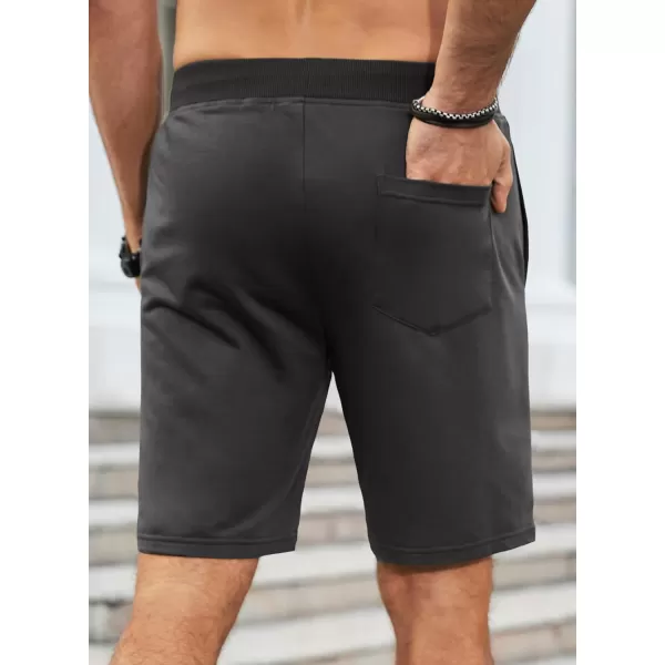 JMIERR Men's Shorts Casual Summer Cotton Drawstring Pockets Elastic Waist Shorts