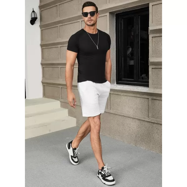 JMIERR Mens Sweat Shorts Casual Stretch Elastic Waist Waffle Workout Gym Short 7 inch Inseam Running Short with Pocket
