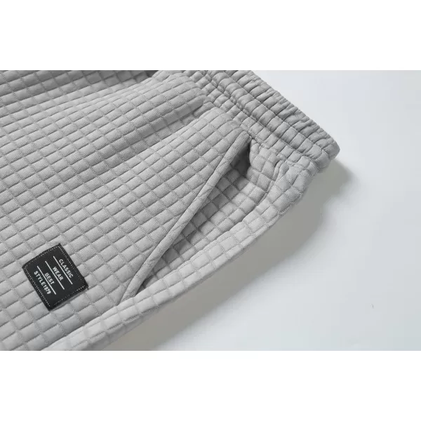JMIERR Mens Sweat Shorts Casual Stretch Elastic Waist Waffle Workout Gym Short 7 inch Inseam Running Short with Pocket
