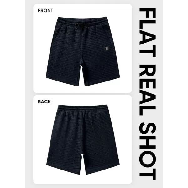 JMIERR Mens Sweat Shorts Casual Stretch Elastic Waist Waffle Workout Gym Short 7 inch Inseam Running Short with Pocket