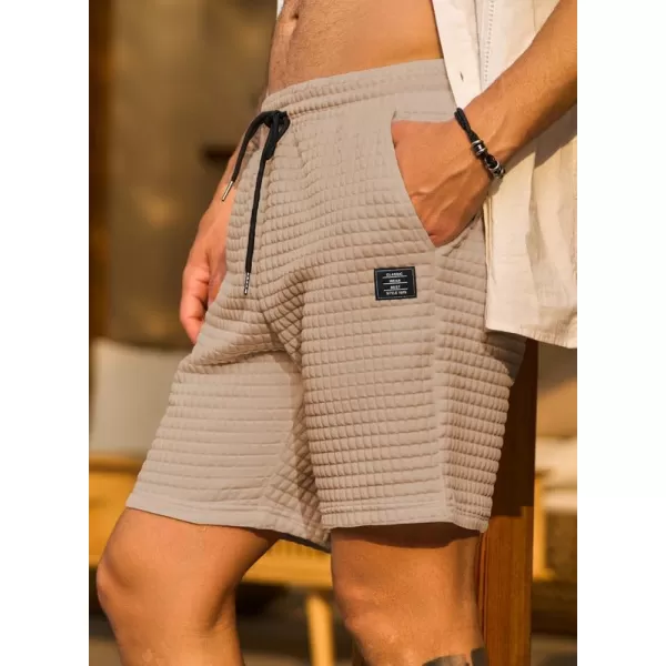 JMIERR Mens Sweat Shorts Casual Stretch Elastic Waist Waffle Workout Gym Short 7 inch Inseam Running Short with Pocket