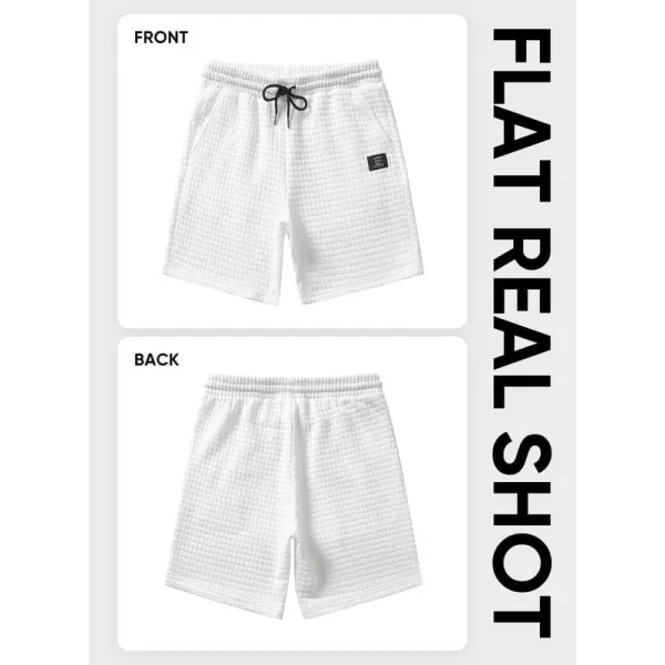 JMIERR Mens Sweat Shorts Casual Stretch Elastic Waist Waffle Workout Gym Short 7 inch Inseam Running Short with Pocket