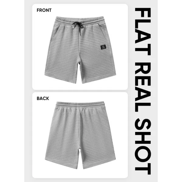 JMIERR Mens Sweat Shorts Casual Stretch Elastic Waist Waffle Workout Gym Short 7 inch Inseam Running Short with Pocket