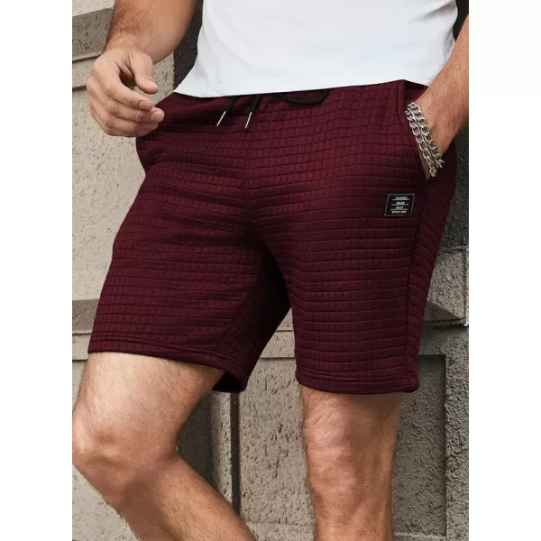 JMIERR Mens Sweat Shorts Casual Stretch Elastic Waist Waffle Workout Gym Short 7 inch Inseam Running Short with Pocket