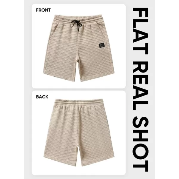 JMIERR Mens Sweat Shorts Casual Stretch Elastic Waist Waffle Workout Gym Short 7 inch Inseam Running Short with Pocket