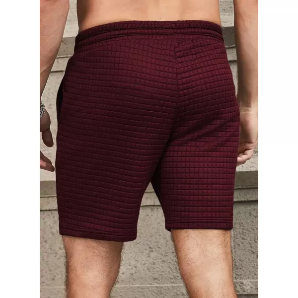 JMIERR Mens Sweat Shorts Casual Stretch Elastic Waist Waffle Workout Gym Short 7 inch Inseam Running Short with Pocket