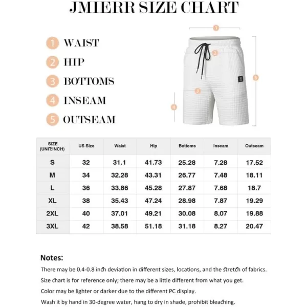 JMIERR Mens Sweat Shorts Casual Stretch Elastic Waist Waffle Workout Gym Short 7 inch Inseam Running Short with Pocket