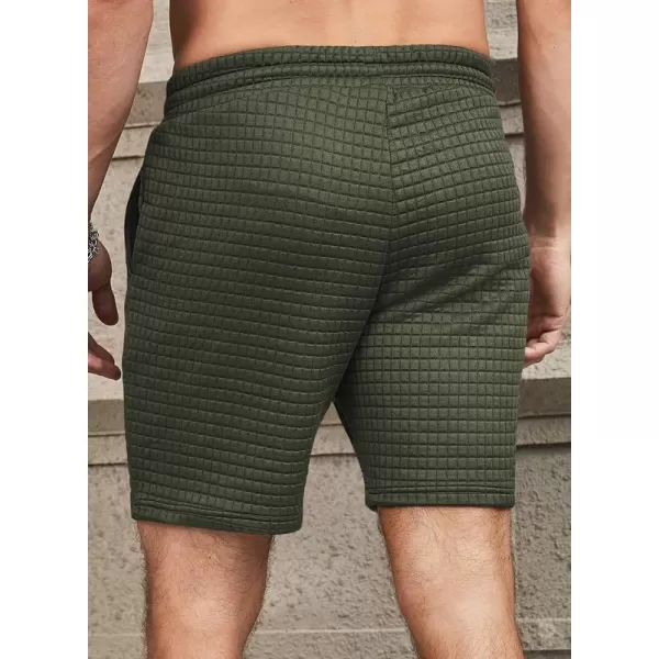 JMIERR Mens Sweat Shorts Casual Stretch Elastic Waist Waffle Workout Gym Short 7 inch Inseam Running Short with Pocket