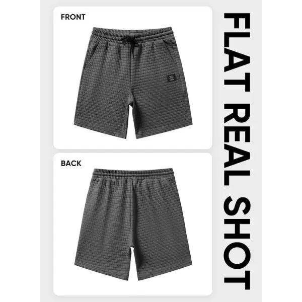 JMIERR Mens Sweat Shorts Casual Stretch Elastic Waist Waffle Workout Gym Short 7 inch Inseam Running Short with Pocket