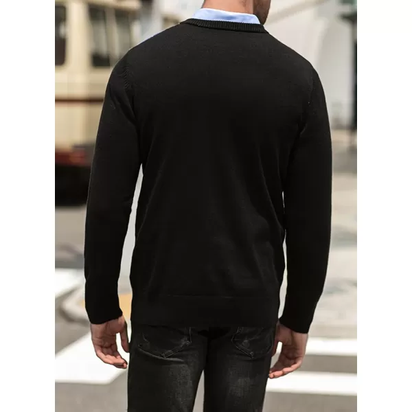JMIERR Mens Sweaters Casual V Neck Ribbed Knit Slim Fit Long Sleeve Argyle Pullover