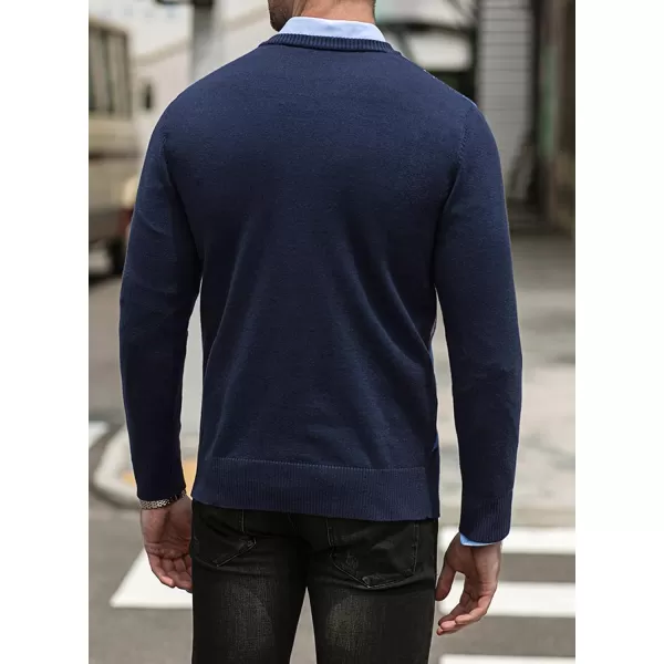 JMIERR Mens Sweaters Casual V Neck Ribbed Knit Slim Fit Long Sleeve Argyle Pullover