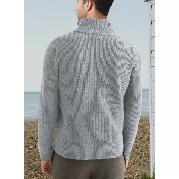 JMIERR Sweaters for Men Winter Slim Fit Mock Neck Polo Polluver Christmas Quarter-Zip Sweaters with Ribbed Edge