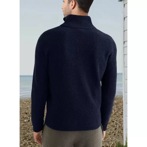 JMIERR Sweaters for Men Winter Slim Fit Mock Neck Polo Polluver Christmas Quarter-Zip Sweaters with Ribbed Edge
