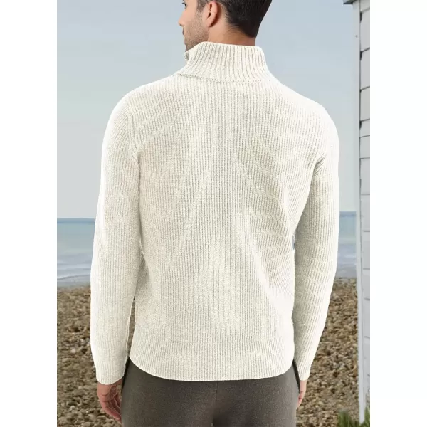 JMIERR Sweaters for Men Winter Slim Fit Mock Neck Polo Polluver Christmas Quarter-Zip Sweaters with Ribbed Edge