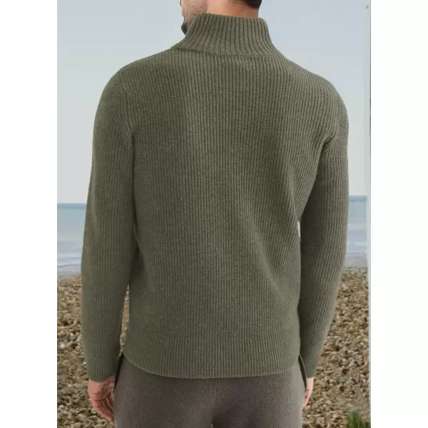 JMIERR Sweaters for Men Winter Slim Fit Mock Neck Polo Polluver Christmas Quarter-Zip Sweaters with Ribbed Edge