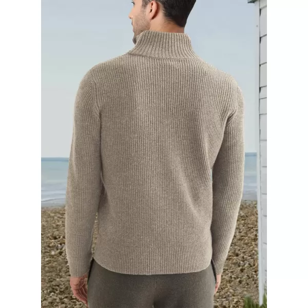 JMIERR Sweaters for Men Winter Slim Fit Mock Neck Polo Polluver Christmas Quarter-Zip Sweaters with Ribbed Edge